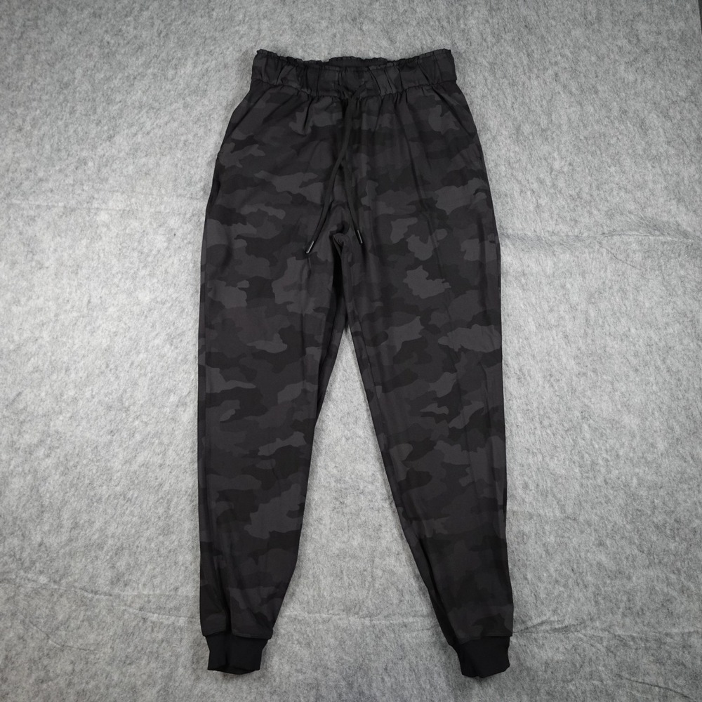 Lululemon Pant Women 6 Black Camo Stretch High‎ Rise Jogger 28" Athleisure Yoga